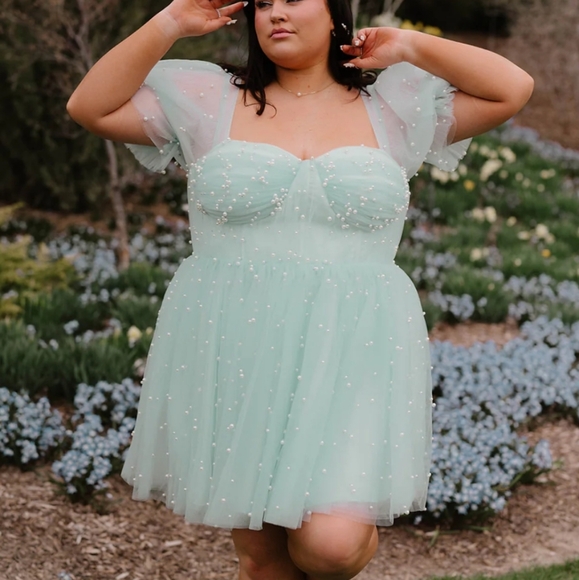 Ava Gowns Pearl Mini Dress (NWT) - Picture 2 of 11